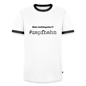 Mein Lieblingstier, mein Haustier ist der Zapfhahn - Männer Kontrast-T-Shirt - Weiß/Schwarz - Vorne - AI Model Female 172 light (172cm) & AI Model Male 178 dark (178cm)