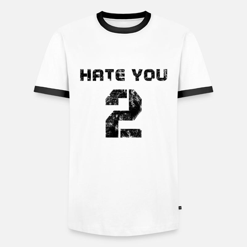 hate you 2 - Men's Ringer Shirt - white/black