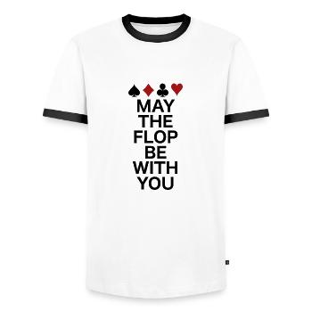 poker - T-shirt contrasté Homme - blanc/noir - Devant - AI Model Female 172 light (172cm) & AI Model Male 178 dark (178cm)