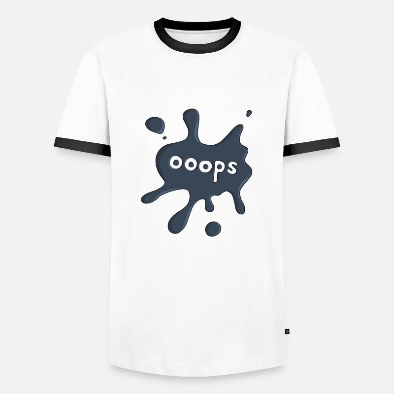 Fleck ooops dunkelblau - Männer Kontrast-T-Shirt - Weiß/Schwarz