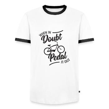 Fahrrad fahren hilft immer Sport Geschenk Radsport - Männer Kontrast-T-Shirt - Weiß/Schwarz - Vorne - AI Model Female 172 light (172cm) & AI Model Male 178 dark (178cm)