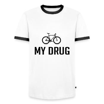 Bike bike saying - Men's Ringer Shirt - white/black - Front - AI Model Female 172 light (172cm) & AI Model Male 178 dark (178cm)