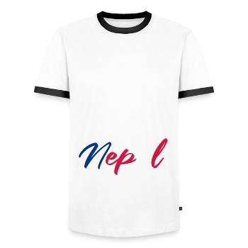 Nepal funny gift idea funny saying - Men's Ringer Shirt - white/black - Front - AI Model Female 172 light (172cm) & AI Model Male 178 dark (178cm)
