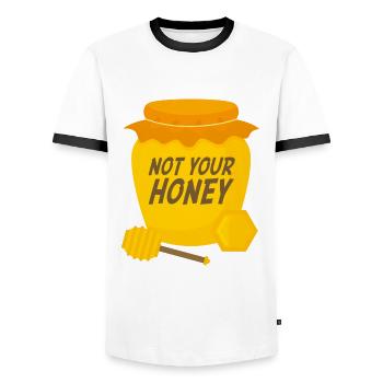 Pas votre miel - T-shirt contrasté Homme - blanc/noir - Devant - AI Model Female 172 light (172cm) & AI Model Male 178 dark (178cm)