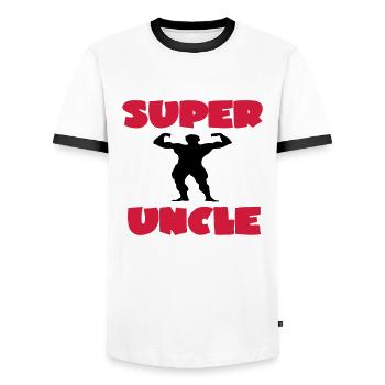 Super uncle - Men's Ringer Shirt - white/black - Front - AI Model Female 172 light (172cm) & AI Model Male 178 dark (178cm)