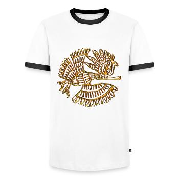EAGLE INDIEN - T-shirt contrasté Homme - blanc/noir - Devant - AI Model Female 172 light (172cm) & AI Model Male 178 dark (178cm)