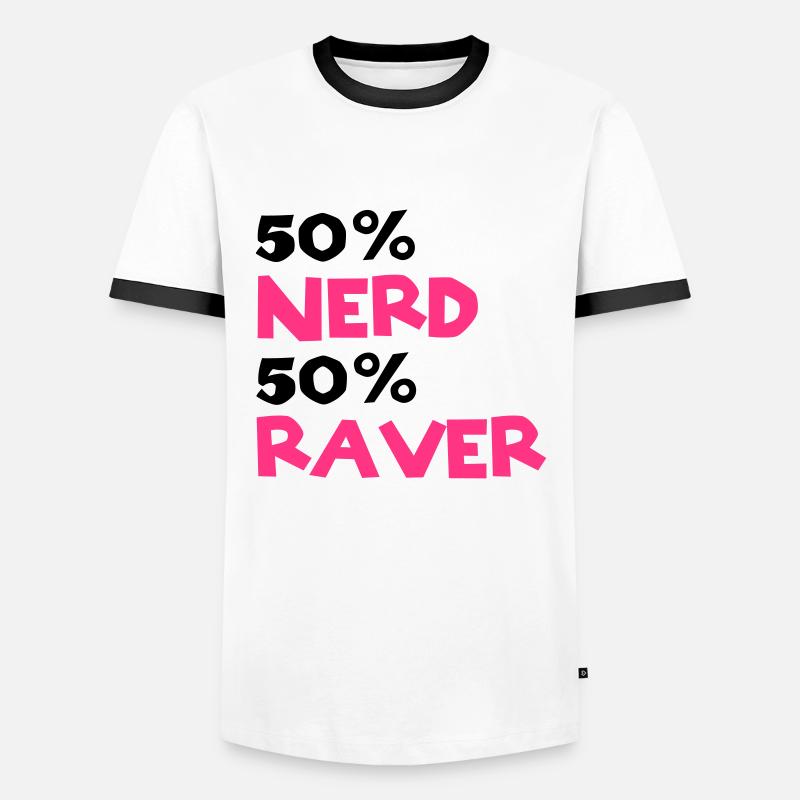 Nerd Raver - Männer Kontrast-T-Shirt - Weiß/Schwarz