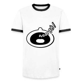 Schrei - Männer Kontrast-T-Shirt - Weiß/Schwarz - Vorne - AI Model Female 172 light (172cm) & AI Model Male 178 dark (178cm)