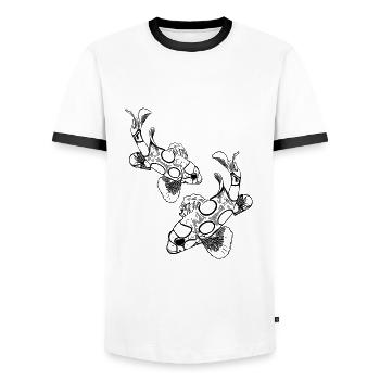 Spotted vintage clownfish - Men's Ringer Shirt - white/black - Front - AI Model Female 172 light (172cm) & AI Model Male 178 dark (178cm)