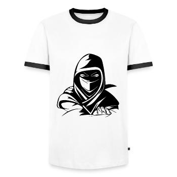 Kraftsport Freizeit Style Ninja Athlet Warrior - Männer Kontrast-T-Shirt - Weiß/Schwarz - Vorne - AI Model Female 172 light (172cm) & AI Model Male 178 dark (178cm)