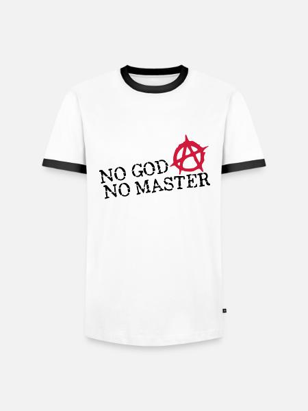 no god no master - T-shirt contrasté Homme - blanc/noir
