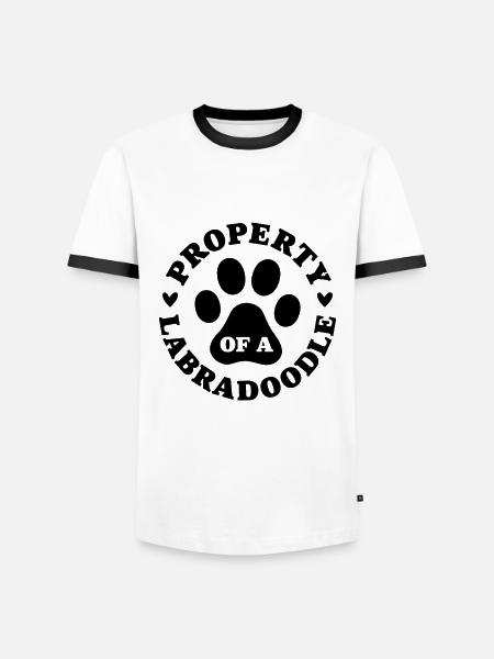 Eigentum eines Labradoodles - Männer Kontrast-T-Shirt - Weiß/Schwarz