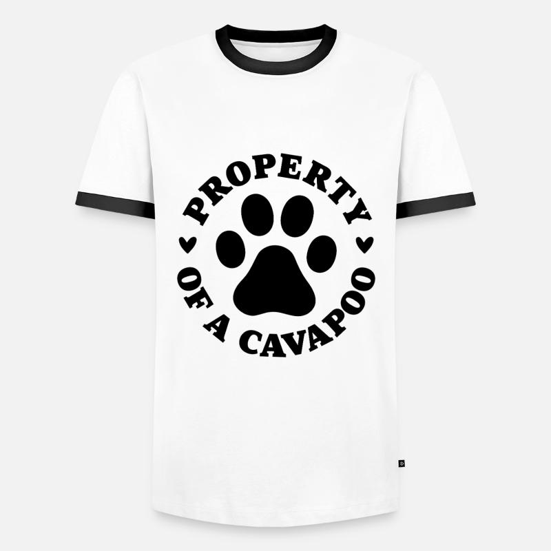 Propriété d’un Cavapoo - T-shirt contrasté Homme - blanc/noir
