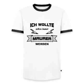 Maurer immer - Männer Kontrast-T-Shirt - Weiß/Schwarz - Vorne - AI Model Female 172 light (172cm) & AI Model Male 178 dark (178cm)