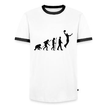 evolution_basketball_102012_a_1c - T-shirt contrasté Homme - blanc/noir - Devant - AI Model Female 172 light (172cm) & AI Model Male 178 dark (178cm)
