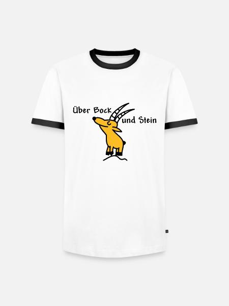 Über Bock und Bein - Männer Kontrast-T-Shirt - Weiß/Schwarz