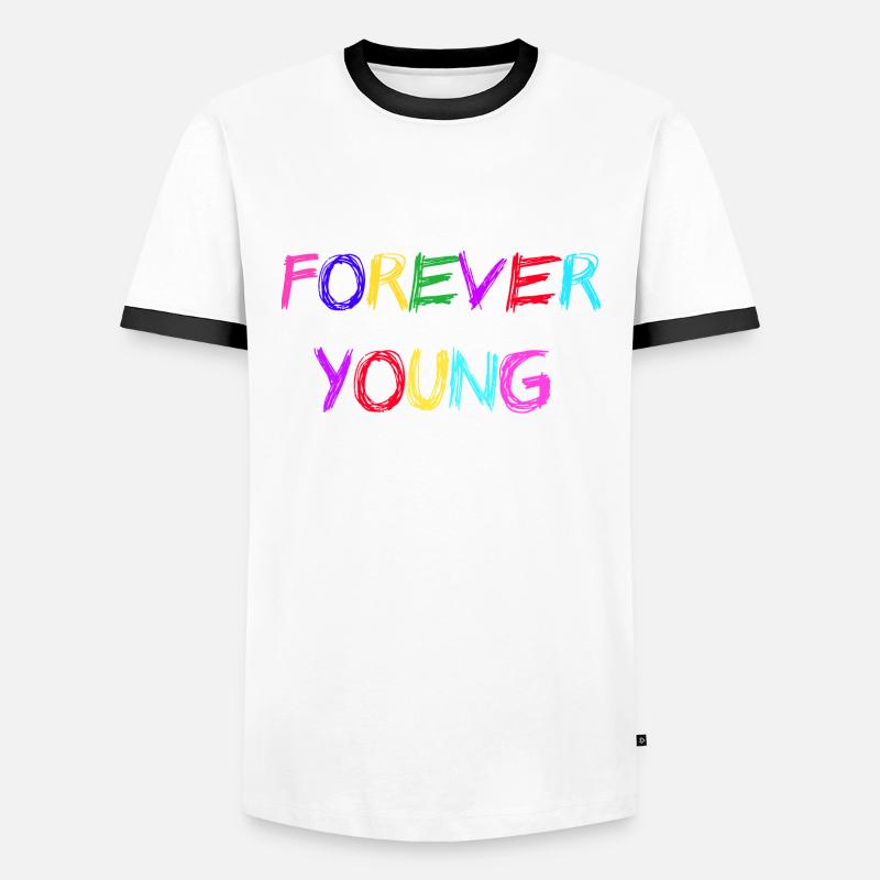 Young - Männer Kontrast-T-Shirt - Weiß/Schwarz