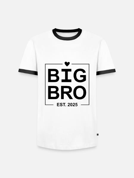 Big Bro Est 2025 - Men's Ringer Shirt - white/black