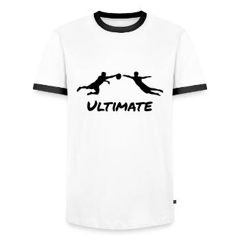 Ultimate Frisbee - Men - T-shirt contrasté Homme - blanc/noir - Devant - AI Model Female 172 light (172cm) & AI Model Male 178 dark (178cm)