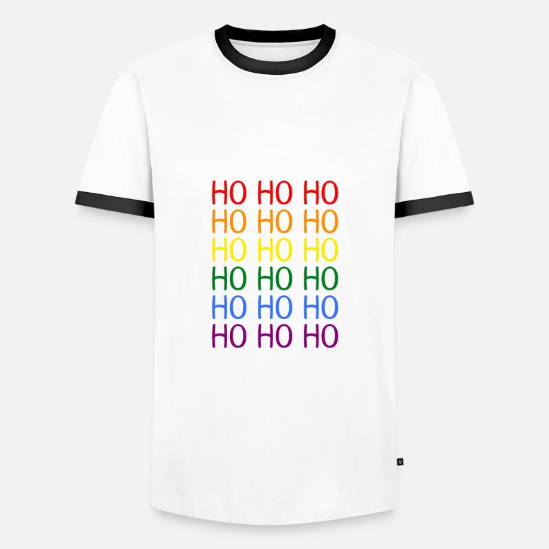 Hohoho Regenbogen LGBT - Männer Kontrast-T-Shirt - Weiß/Schwarz