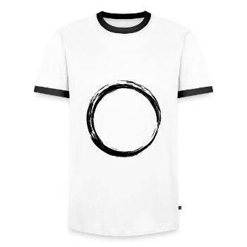 Kreis Symbol Design Schwarz - Männer Kontrast-T-Shirt - Weiß/Schwarz - Vorne - AI Model Female 172 light (172cm) & AI Model Male 178 dark (178cm)