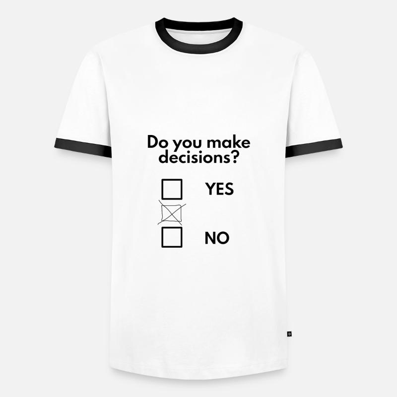 Make decisions - Men's Ringer Shirt - white/black