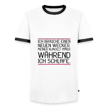 Lustige Sprüche - Männer Kontrast-T-Shirt - Weiß/Schwarz - Vorne - AI Model Female 172 light (172cm) & AI Model Male 178 dark (178cm)