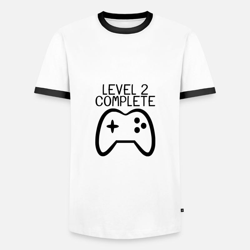 Level 2 completed - Men's Ringer Shirt - white/black