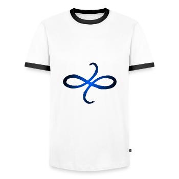 Keltische Symbole Freundschaft Blau - Männer Kontrast-T-Shirt - Weiß/Schwarz - Vorne - AI Model Female 172 light (172cm) & AI Model Male 178 dark (178cm)