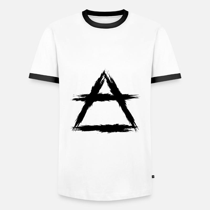 Element Symbol Luft - Männer Kontrast-T-Shirt - Weiß/Schwarz