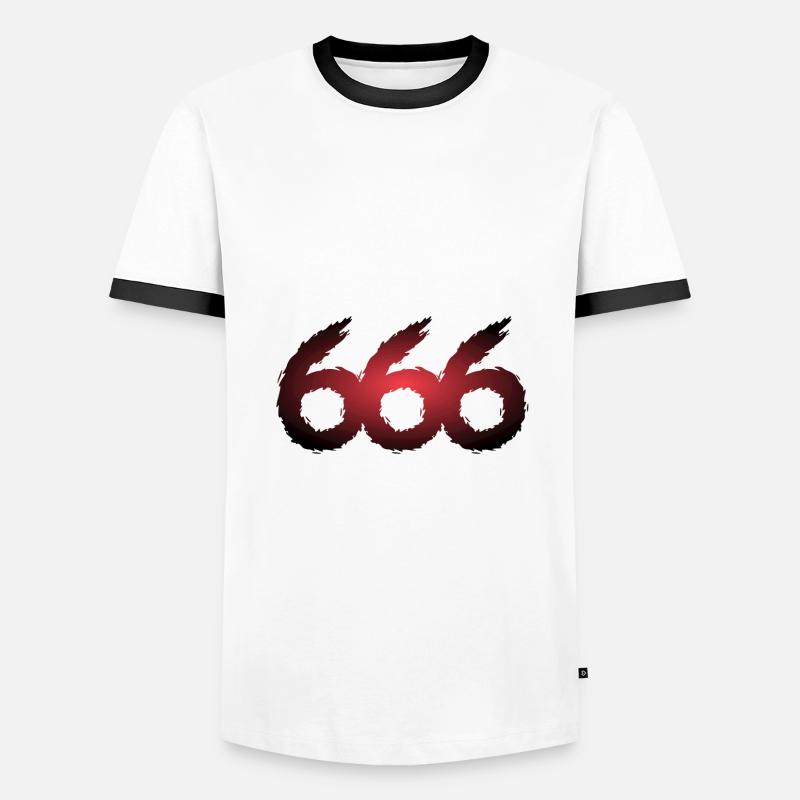 666 symbol number devil - Men's Ringer Shirt - white/black