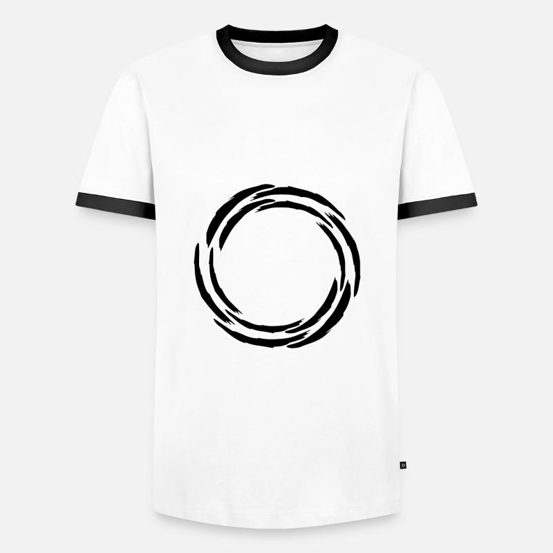 Circle - Round - Pattern - Icon - Men's Ringer Shirt - white/black