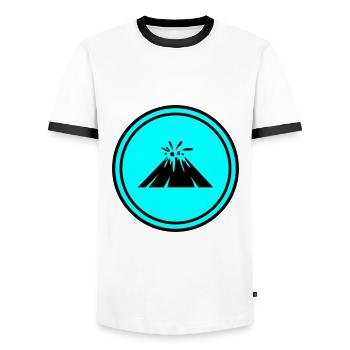 Icône de volcan - T-shirt contrasté Homme - blanc/noir - Devant - AI Model Female 172 light (172cm) & AI Model Male 178 dark (178cm)