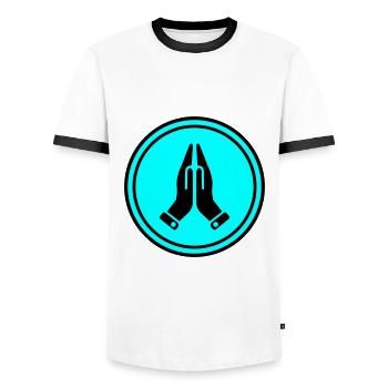 Hands symbol - Men's Ringer Shirt - white/black - Front - AI Model Female 172 light (172cm) & AI Model Male 178 dark (178cm)