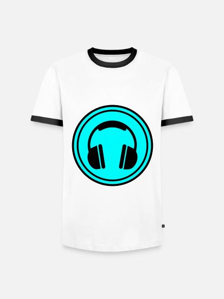 Kopfhörer Symbol - Männer Kontrast-T-Shirt - Weiß/Schwarz