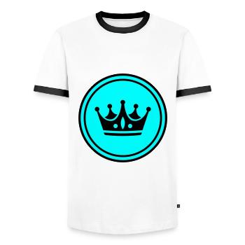 Krone Symbol - Männer Kontrast-T-Shirt - Weiß/Schwarz - Vorne - AI Model Female 172 light (172cm) & AI Model Male 178 dark (178cm)