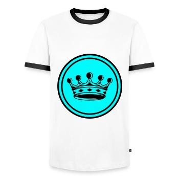 Crown Silhouette icon - Men's Ringer Shirt - white/black - Front - AI Model Female 172 light (172cm) & AI Model Male 178 dark (178cm)