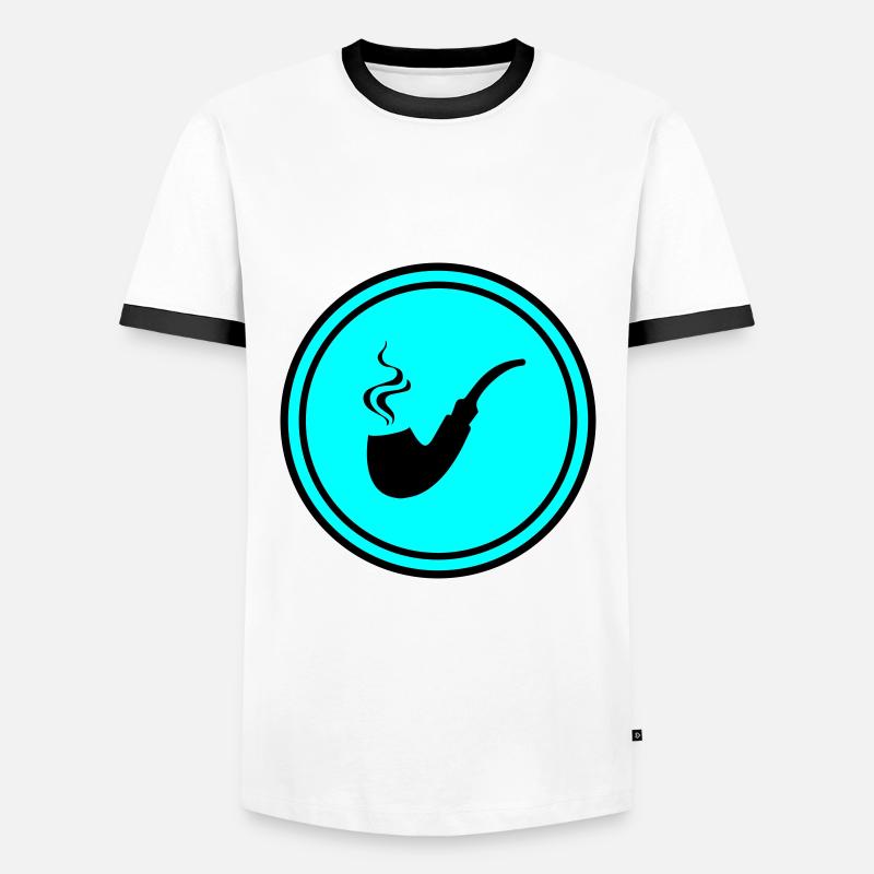 Smoking a pipe - Men's Ringer Shirt - white/black