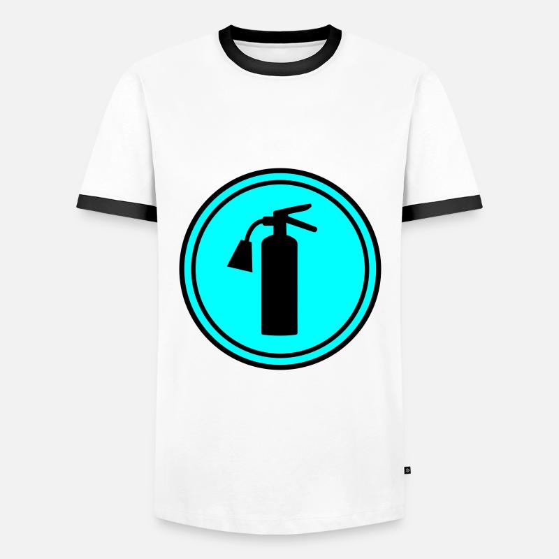 Fire extinguisher symbol - Men's Ringer Shirt - white/black