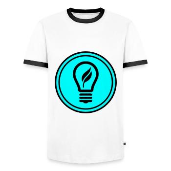 Glühbirne Symbol - Männer Kontrast-T-Shirt - Weiß/Schwarz - Vorne - AI Model Female 172 light (172cm) & AI Model Male 178 dark (178cm)
