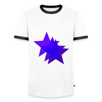 Purple stars violet gift idea - Men's Ringer Shirt - white/black - Front - AI Model Female 172 light (172cm) & AI Model Male 178 dark (178cm)