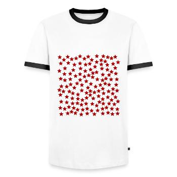 Sterne rot Geschenkidee - Männer Kontrast-T-Shirt - Weiß/Schwarz - Vorne - AI Model Female 172 light (172cm) & AI Model Male 178 dark (178cm)