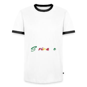 Suriname Gift Idea Holiday Therapy Funny - Men's Ringer Shirt - white/black - Front - AI Model Female 172 light (172cm) & AI Model Male 178 dark (178cm)