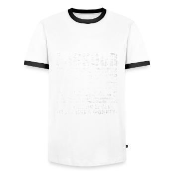 Cadeau Parkour Freerunning Le Parcour Traceur - T-shirt contrasté Homme - blanc/noir - Devant - AI Model Female 172 light (172cm) & AI Model Male 178 dark (178cm)