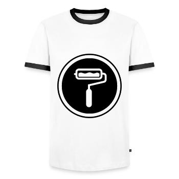 Painter Silhouette icon - Men's Ringer Shirt - white/black - Front - AI Model Female 172 light (172cm) & AI Model Male 178 dark (178cm)