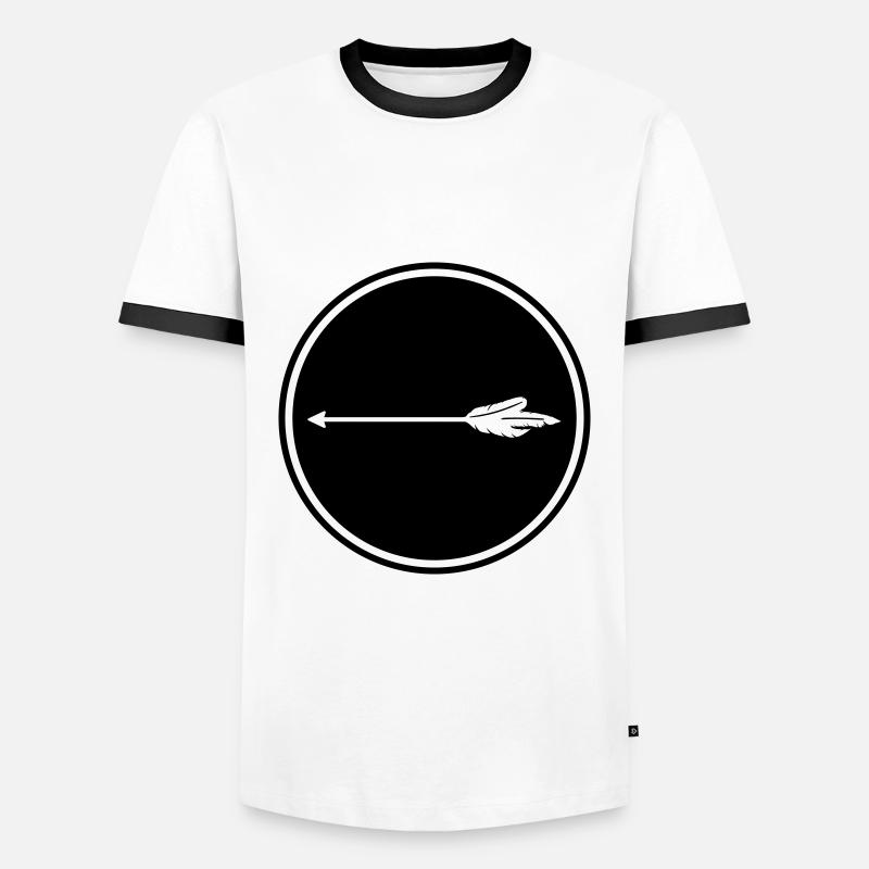 Pfeil Icon - Männer Kontrast-T-Shirt - Weiß/Schwarz