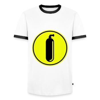 Oxygen Diving Circle - Men's Ringer Shirt - white/black - Front - AI Model Female 172 light (172cm) & AI Model Male 178 dark (178cm)