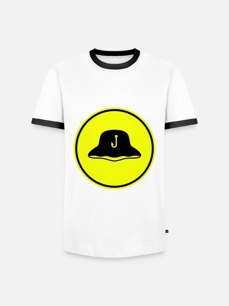 Fishing Hat Icon Silhouette - Men's Ringer Shirt - white/black