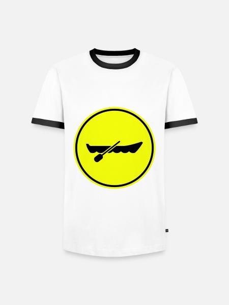 boot symbol silhouette - Men's Ringer Shirt - white/black