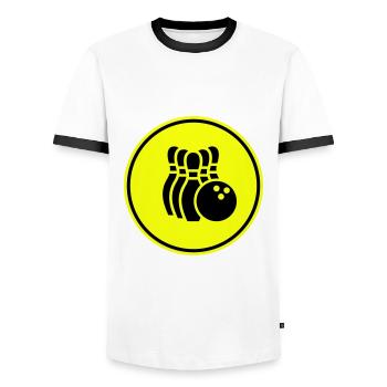 Kegeln Kegel Icon - Männer Kontrast-T-Shirt - Weiß/Schwarz - Vorne - AI Model Female 172 light (172cm) & AI Model Male 178 dark (178cm)